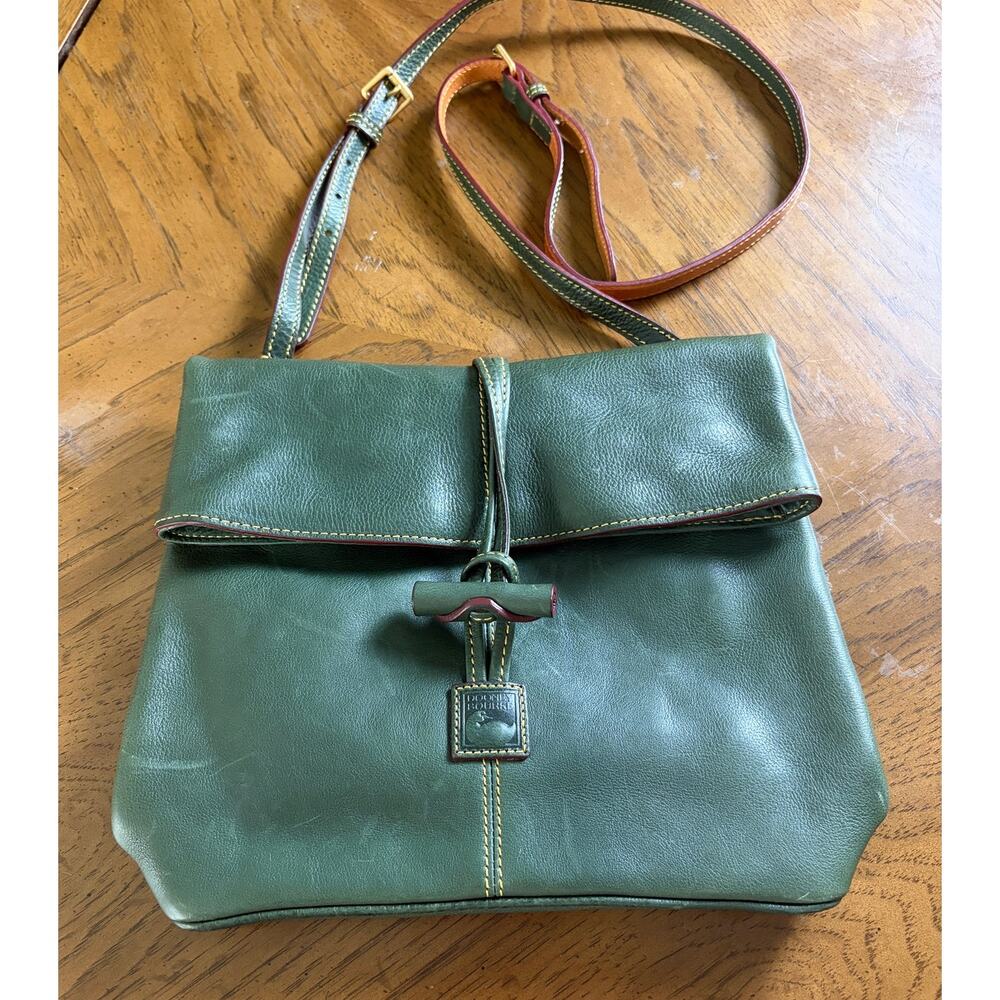 Dooney & Bourke Florentine Medium Toggle Crossbody Bag Ivy Green Leather Purse - Picture 2 of 16